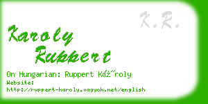 karoly ruppert business card